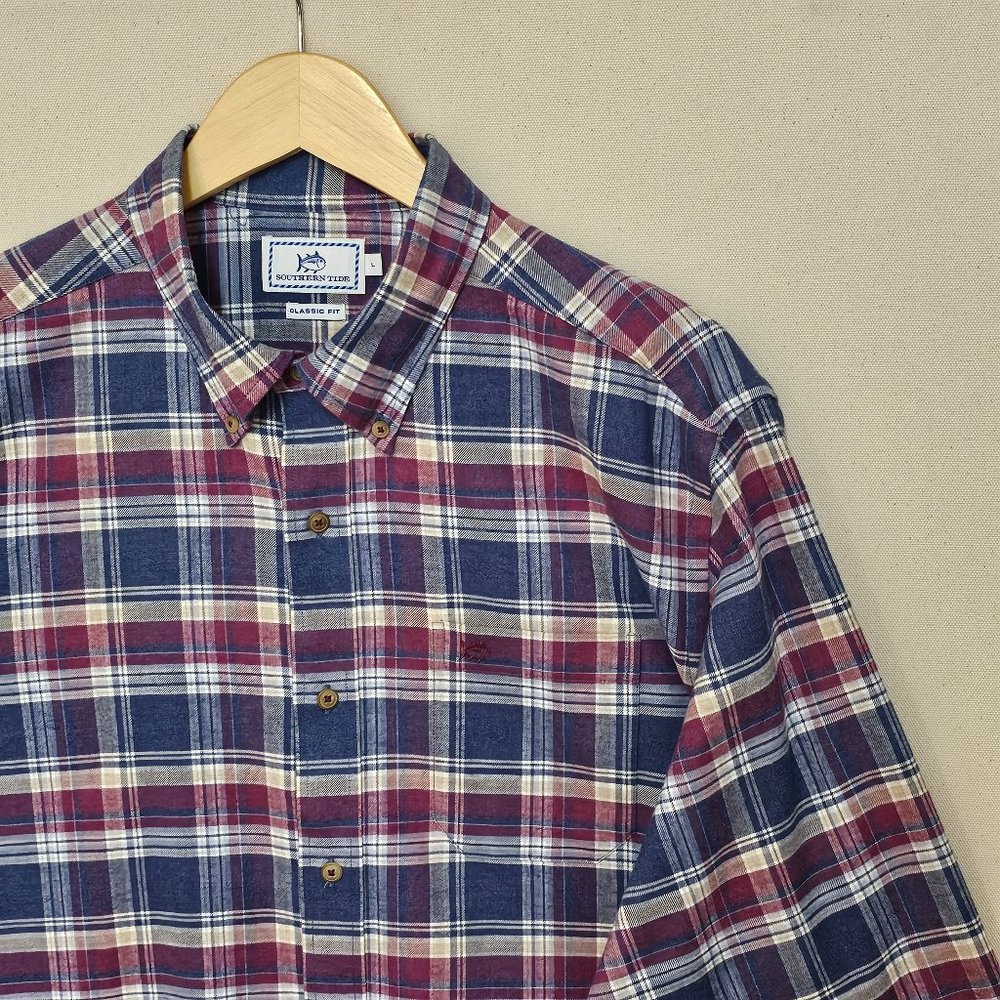 Southern Tide Flannel Button Down Classic Fit L